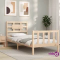 vidaXL Bed Frame with Headboard 92x187 cm Single Size Solid Wood