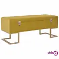 vidaXL Bench with Storage Compartment 105 cm Mustard Velvet