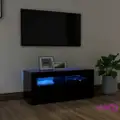 vidaXL TV Cabinet with LED Lights Black 90x35x40 cm