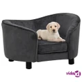 vidaXL Dog Sofa Dark Grey 69x49x40 cm Plush