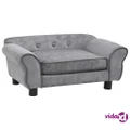 vidaXL Dog Sofa Grey 72x45x30 cm Plush