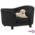 vidaXL Dog Sofa Black 69x49x40 cm Plush