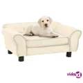vidaXL Dog Sofa Cream 72x45x30 cm Plush