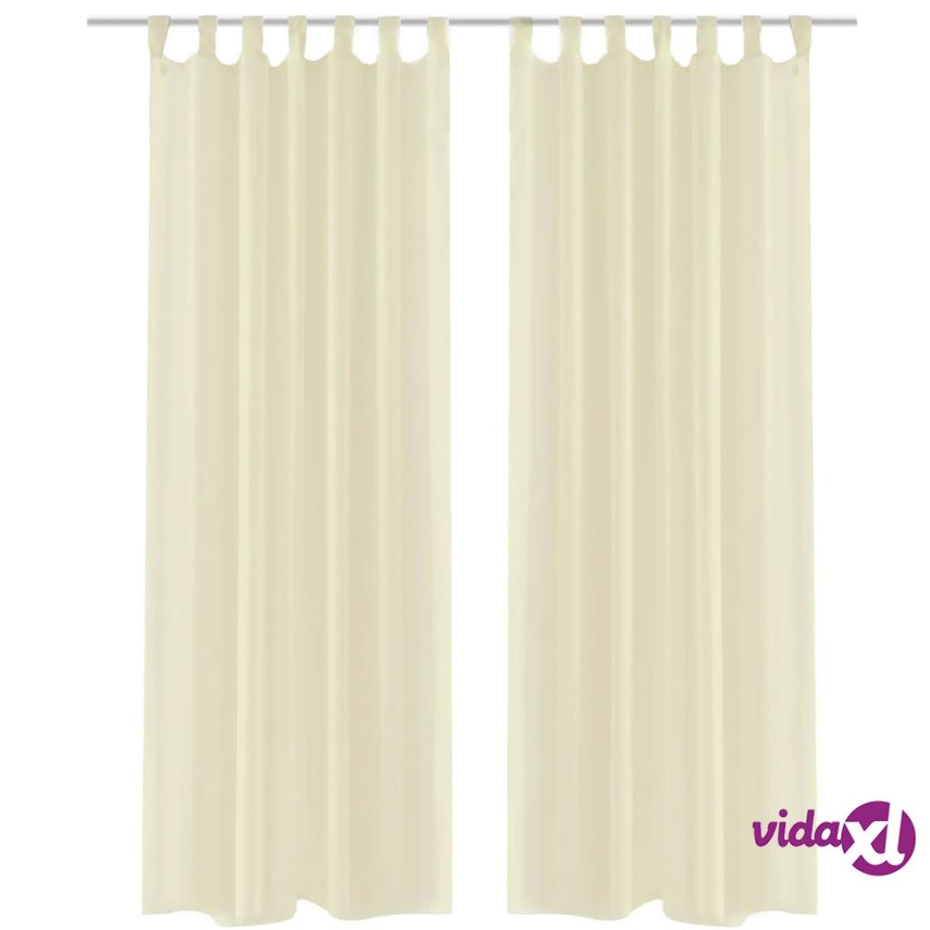 vidaXL Cream Sheer Curtain 140 x 175 cm 2 pcs