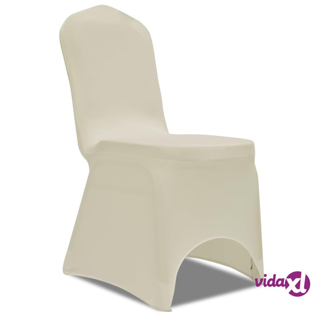vidaXL 50 pcs Creme Stretch Chair Cover