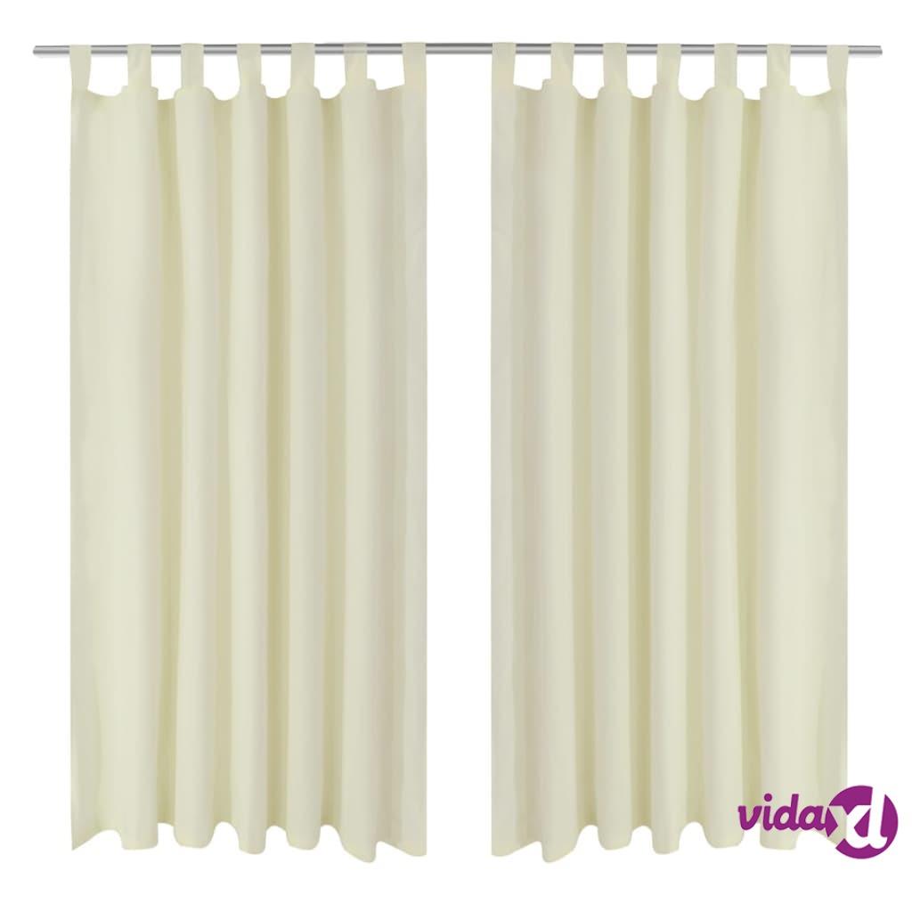 vidaXL 2 pcs Cream Micro-Satin Curtains with Loops 140 x 175 cm