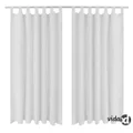 vidaXL 2 pcs White Micro-Satin Curtains with Loops 140 x 225 cm