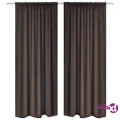 vidaXL Blackout Curtains 2 pcs Slot-Headed 135 x 245 cm Brown