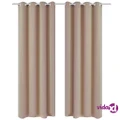 vidaXL 2 pcs Cream Blackout Curtains with Metal Rings 135 x 245 cm