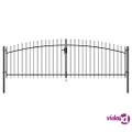 vidaXL Double Door Fence Gate with Spear Top 400x150 cm