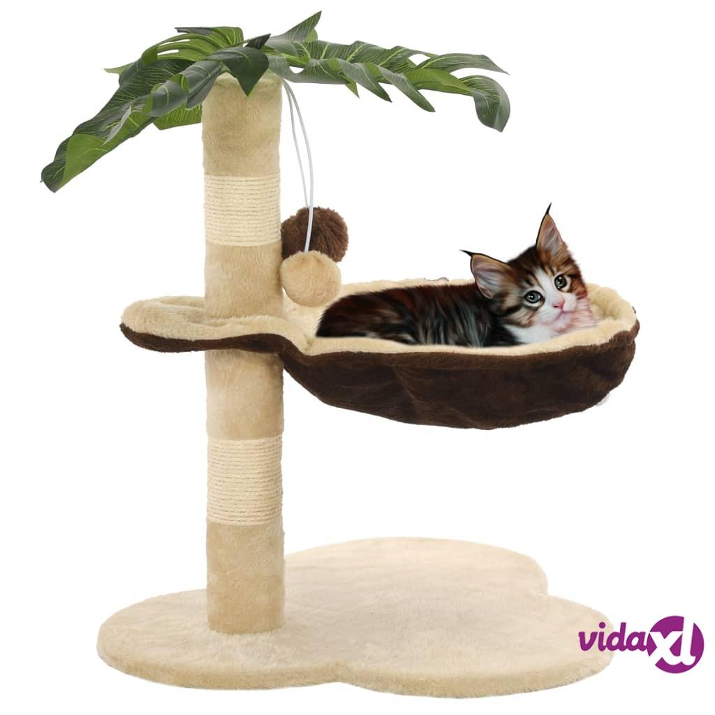 vidaXL Cat Tree with Sisal Scratching Post 50 cm Beige and Brown