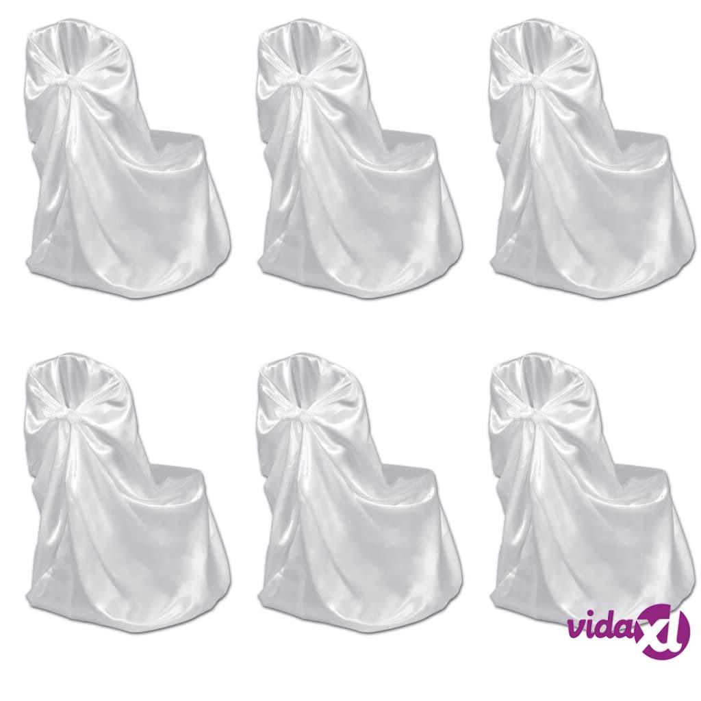 vidaXL 6 pcs White Chair Cover for Wedding Banquet