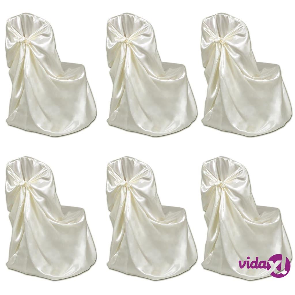 vidaXL 6 pcs Cream Chair Cover for Wedding Banquet