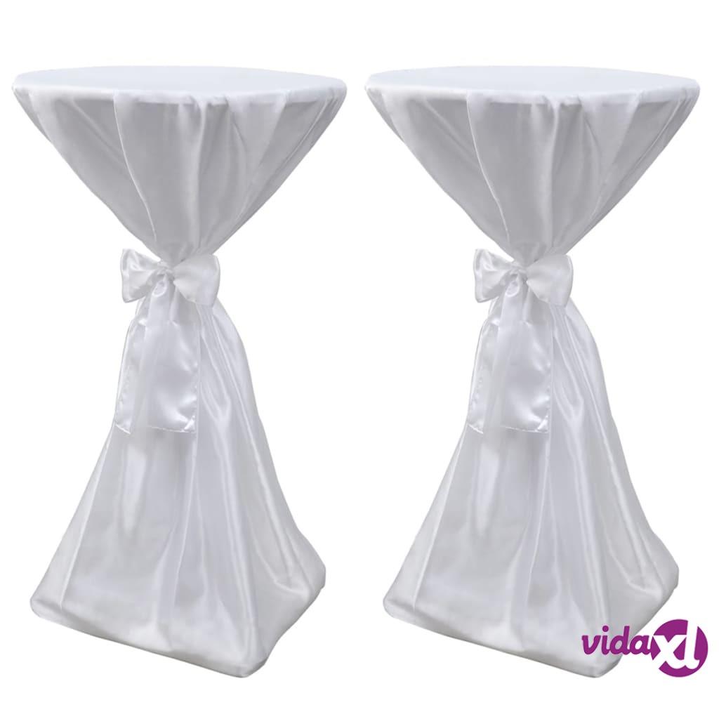 vidaXL Table Cover White 70 cm with Ribbon 2 pcs