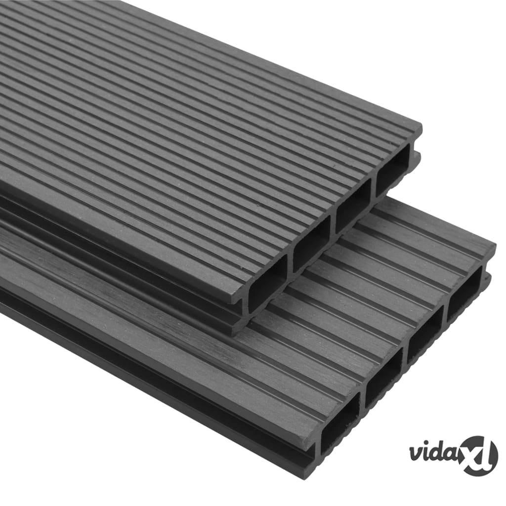 vidaXL WPC Decking Boards with Accessories 20 m² 2.2 m Grey
