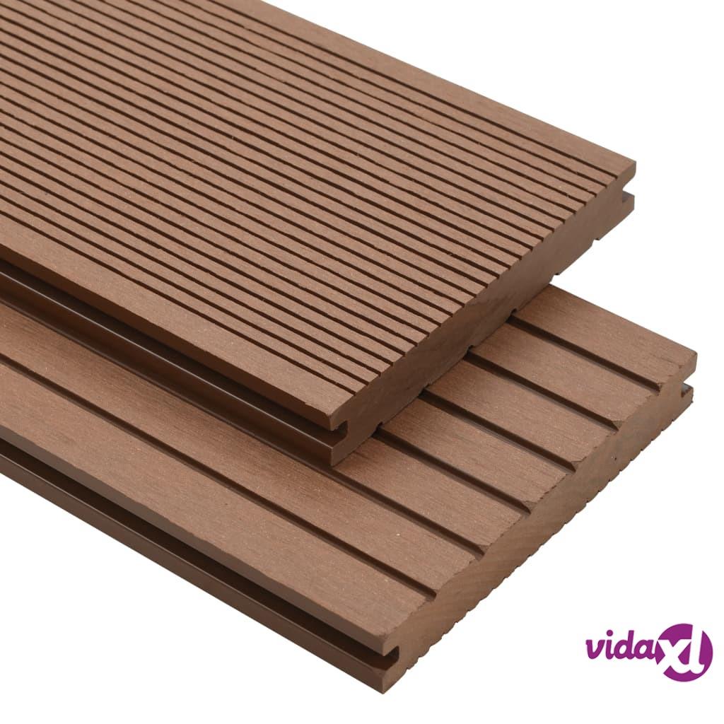 vidaXL WPC Solid Decking Boards with Accessories 30 m² 2.2 m Light Brown