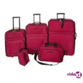 vidaXL 5 Piece Travel Luggage Set Red