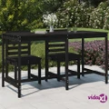 vidaXL Garden Table Black 203.5x90x110 cm Solid Wood Pine
