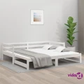 vidaXL Pull-out Day Bed White 2x(92x187) cm Single Size Solid Wood Pine