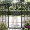 vidaXL Garden Gate Black 121x8x180 cm Wrought Iron