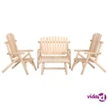 vidaXL 4 Piece Garden Lounge Set Solid Wood Spruce