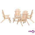 vidaXL 5 Piece Garden Lounge Set Solid Wood Spruce