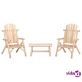 vidaXL 3 Piece Garden Lounge Set Solid Wood Spruce
