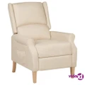 vidaXL Reclining Chair Cream Fabric