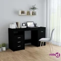 vidaXL Desk Black 140x50x76 cm Engineered Wood