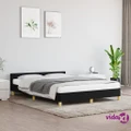 vidaXL Bed Frame with Headboard Black 153x203 cm Queen Fabric
