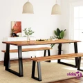 vidaXL Dining Table with Live Edge 200x90x75 cm Solid Wood Acacia