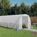 vidaXL Greenhouse with Steel Frame White 16 m² 8x2x2 m