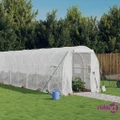 vidaXL Greenhouse with Steel Frame White 20 m² 10x2x2 m
