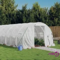 vidaXL Greenhouse with Steel Frame White 48 m² 16x3x2 m