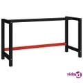 vidaXL Work Bench Frame Metal 150x57x79 cm Black and Red