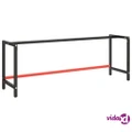 vidaXL Work Bench Frame Matte Black and Matte Red 220x57x79 cm Metal