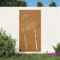 vidaXL Garden Wall Decoration 105x55 cm Corten Steel Flower Design