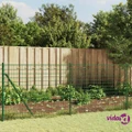 vidaXL Wire Mesh Fence with Spike Anchors Green 1x25 m