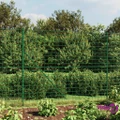 vidaXL Wire Mesh Fence with Spike Anchors Green 1.8x25 m
