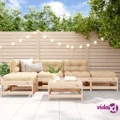 vidaXL 6 Piece Garden Lounge Set with Cushions Solid Wood