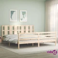 vidaXL Bed Frame with Headboard 183x203 cm King Solid Wood