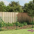 vidaXL Chain Link Fence with Flange Green 0.8x25 m