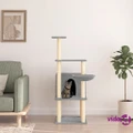 vidaXL Cat Tree with Sisal Scratching Posts Light Grey 132 cm