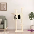 vidaXL Cat Tree with Sisal Scratching Posts Cream 143 cm