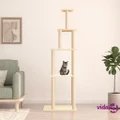 vidaXL Cat Tree with Sisal Scratching Posts Cream 183 cm