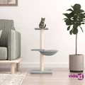 vidaXL Cat Tree with Sisal Scratching Posts Light Grey 72 cm