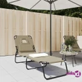 vidaXL Folding Sun Lounger Taupe Oxford Fabric and Powder-coated Steel