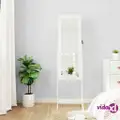 vidaXL Mirror Jewellery Cabinet with LED Lights Free Standing White