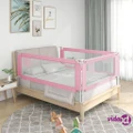 vidaXL Toddler Safety Bed Rail Pink 90x25 cm Fabric