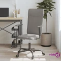 vidaXL Office Chair Height Adjustable Dark Grey Fabric